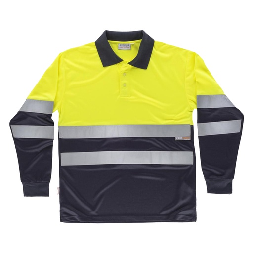 Polo Fluor combinado de manga larga de alta visibilidad