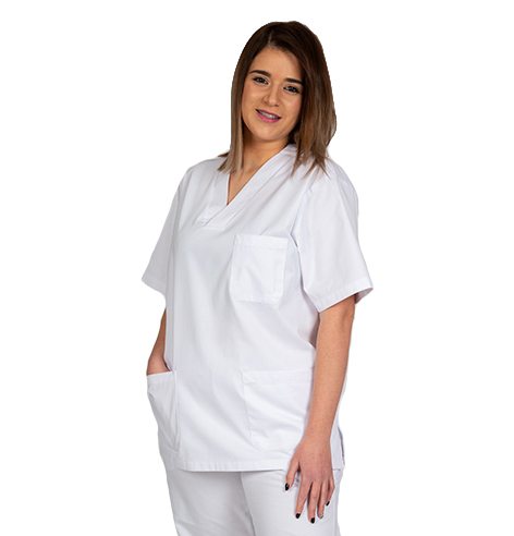 Blusa Sanitaria Unisex Pico Sarga Blanca