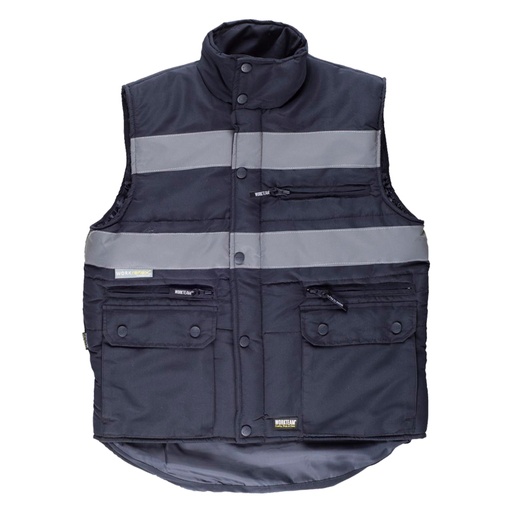 Chaleco Acolchado de Cuello Alto con Cintas Reflectantes